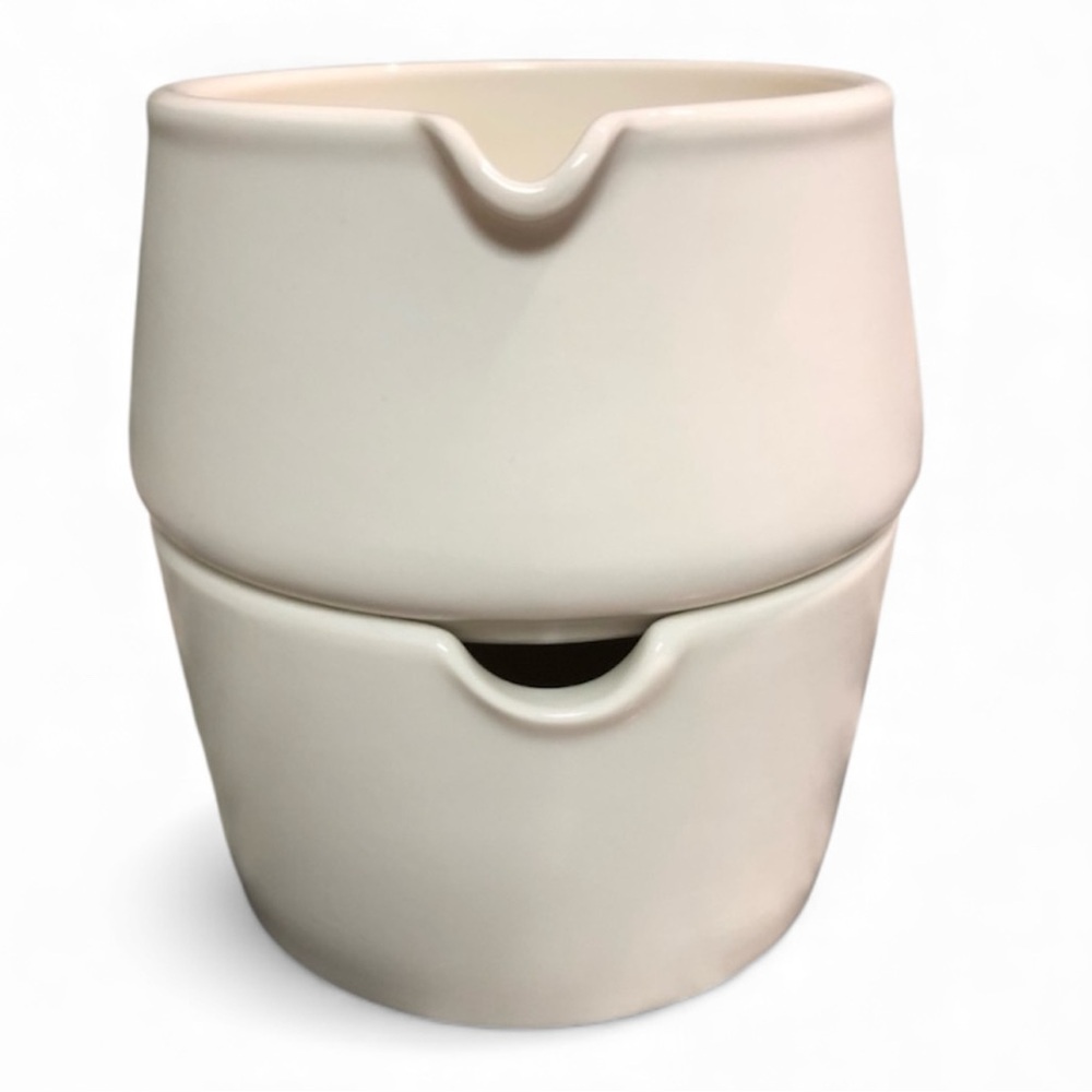 Starbucks 2013 Stackable Sugar & Creamer - Minimalist Modern - White